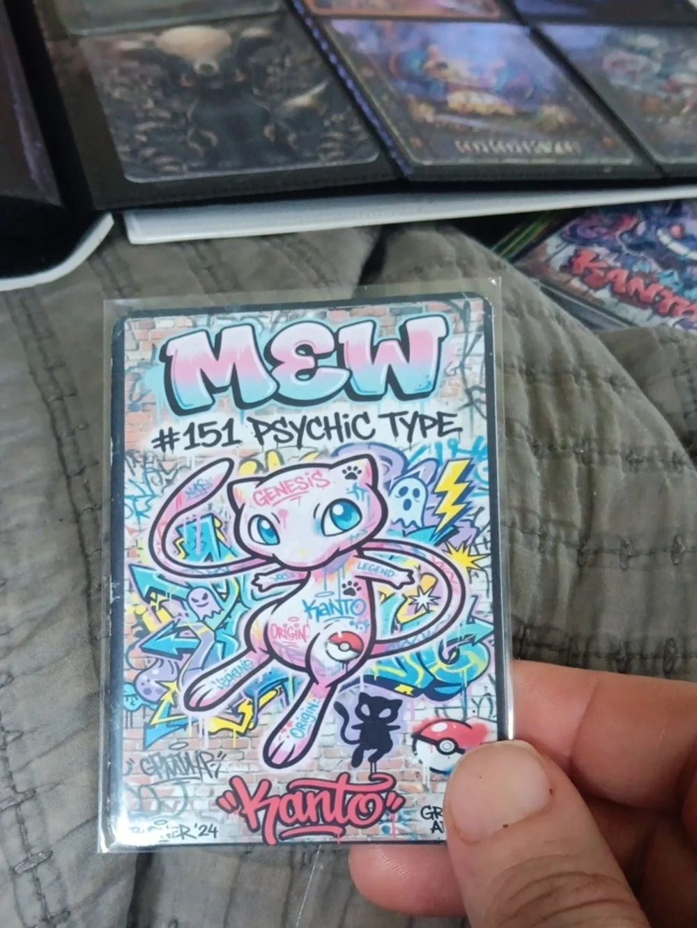 Mew #151 Psychic Type Collectible Card - Pink Artwork